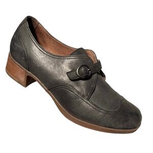 DANSKO Black Livie Slip-On Loafer Wingtip With Monk Strap Size EU 38